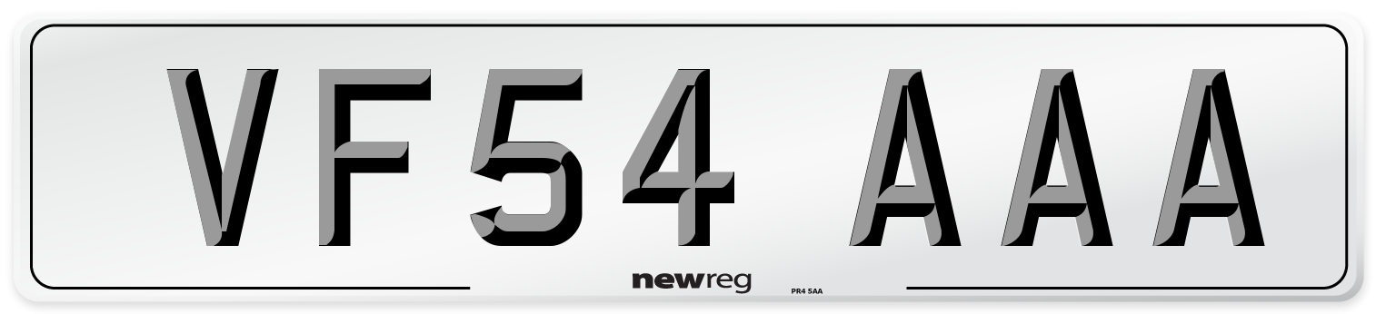 VF54 AAA Number Plate from New Reg